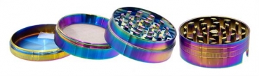 1 CNC Aluminium Grinder Pollinator 4-part ø 52mm 43mm hoch "Rainbow Ashtray""
